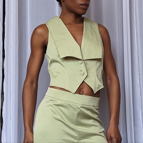 NWT Nasty Gal Mint Sleeveless Waistcoat - Picture 4 of 8